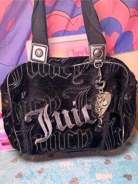 Juicy Couture Black Velvet Satchel Bag